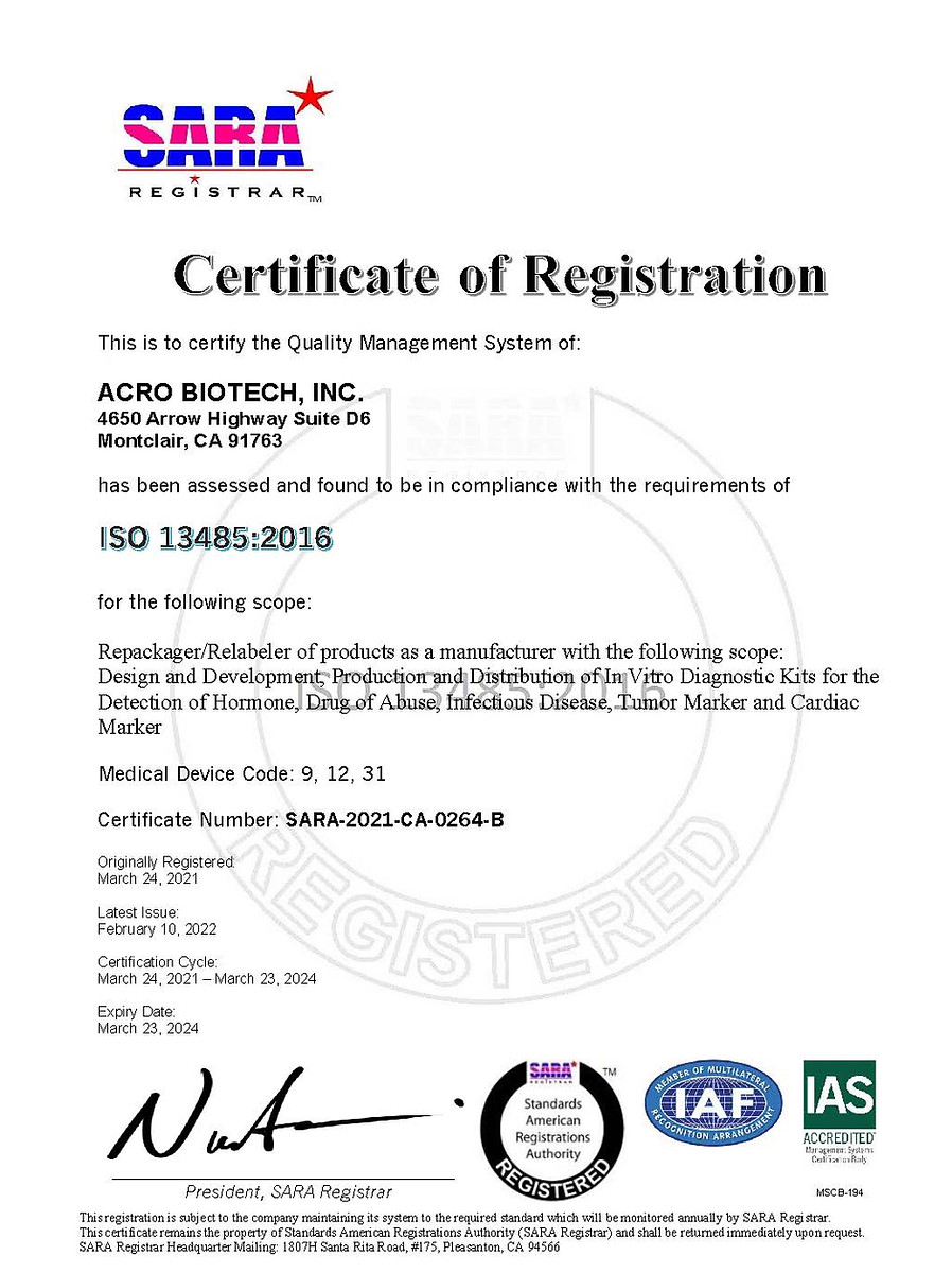 ABOUT Acro Biotech, Inc.